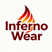 Inferno Wear logo with flame design on a white background